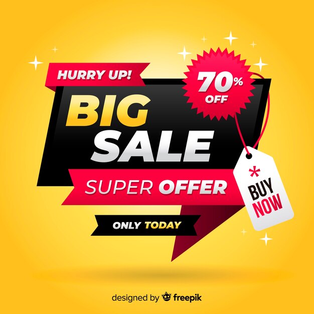 Big sale banner in flat design