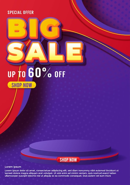 Free vector big sale banner template promotion