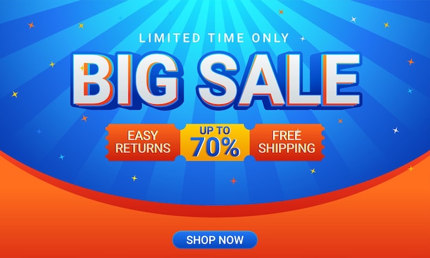 Free vector big sale banner template and special offer