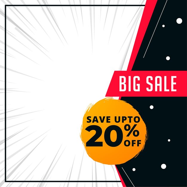 Big sale banner template with offer details