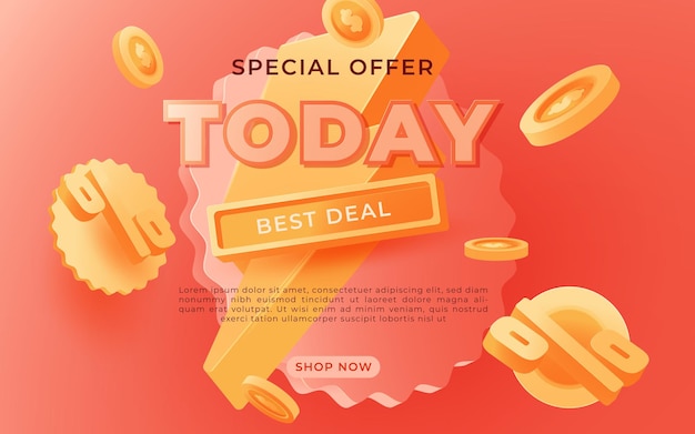 Big Sale banner, this weekend special offer advertising banner template, vector illustration