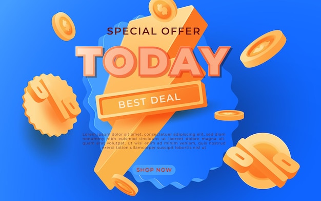 Big sale banner, this weekend special offer advertising banner template, vector illustration