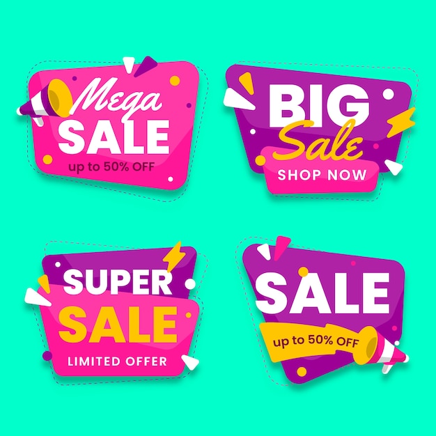 Big sale chat bubbles design with flashes banner collection