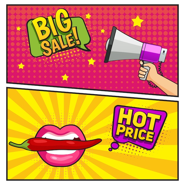 Big Sale Comic Style Banners