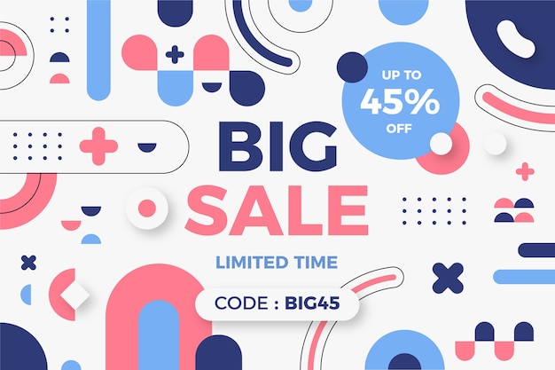 Big sale geometric background with discount