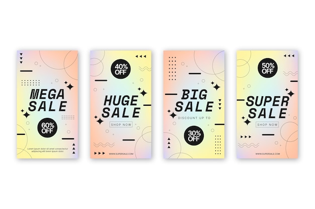 Free vector big sale instagram stories collection