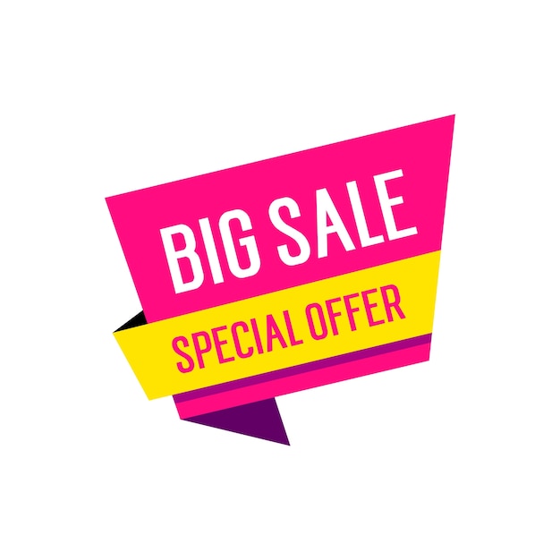 Free vector big sale lettering on speech bubble