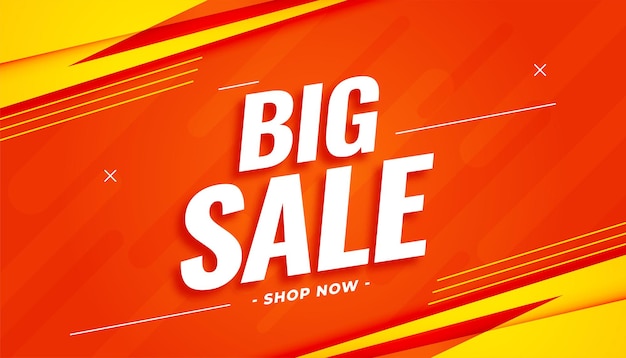 Big sale orange banner in modern style