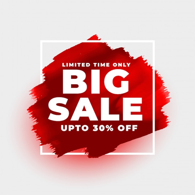 Big sale red watercolor style background template