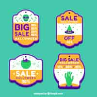 Free vector big sale tags for halloween