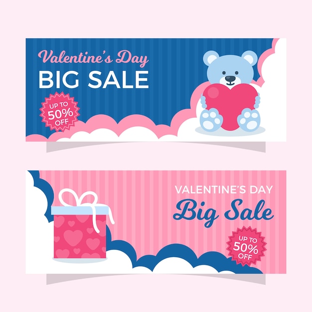 Free vector big sale teddy bear and gift banner template