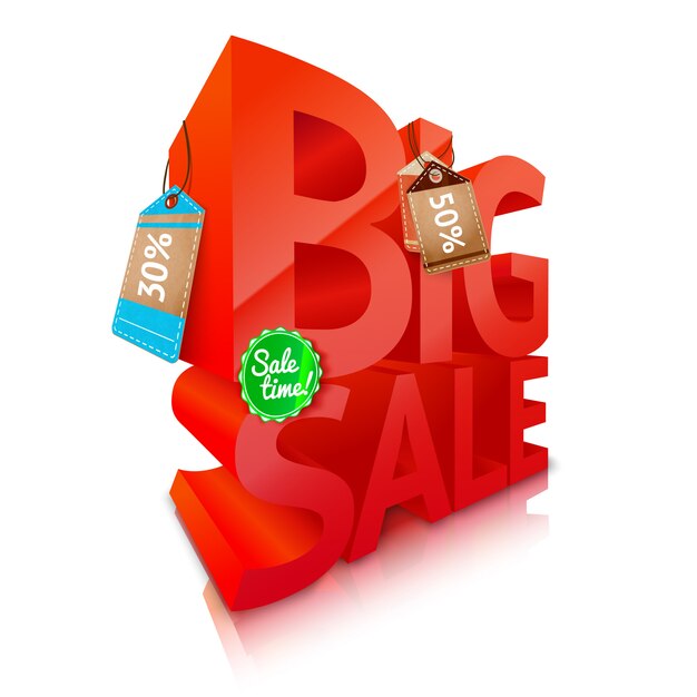 Big sale text emblem