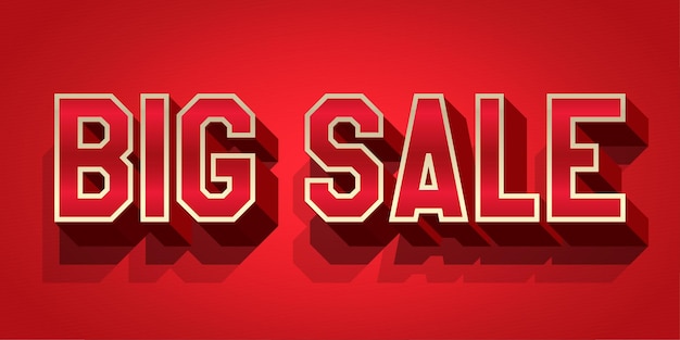 Free vector big sale text style editable text effect