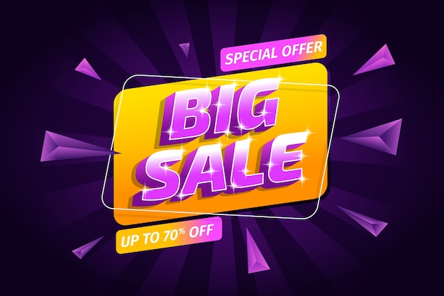 Free vector big sale and triangles background