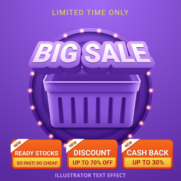 Big sale with abstract gradient background