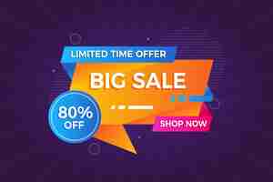 Free vector big sales banner in origami style