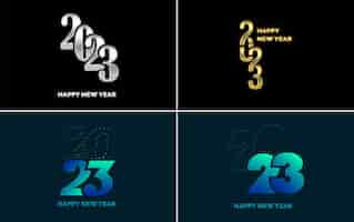 Vettore gratuito big set 2023 happy new year logo nero testo design 20 23 numero modello di progettazione raccolta di simboli del 2023 felice anno nuovo anno nuovo illustrazione vettoriale