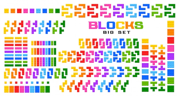 Grande set di blocchi giocattolo in molti colori