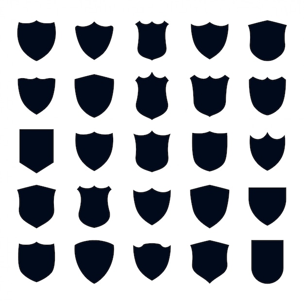 Free vector big set of flat shield set