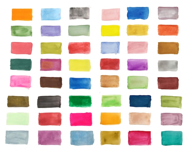 Free vector big set of hand painted watercolor textures in many colors
