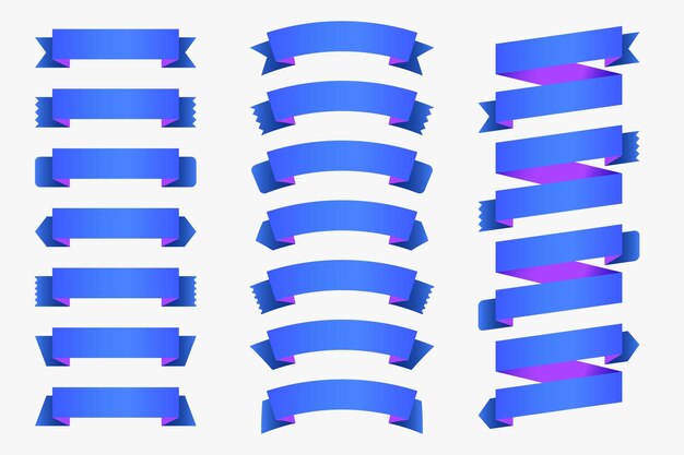 Big set of ribbons label collection