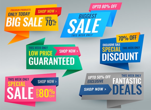 Big set of sale promotional banner and tags