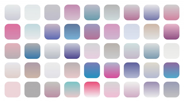 Free vector big set of soft gradients combinations swatches