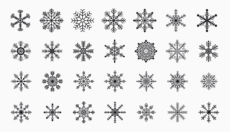 Free Vector big set of winter season snow flake elements for christmas design vector illustration
