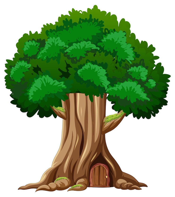 Free Vector big tree isolated cartoon