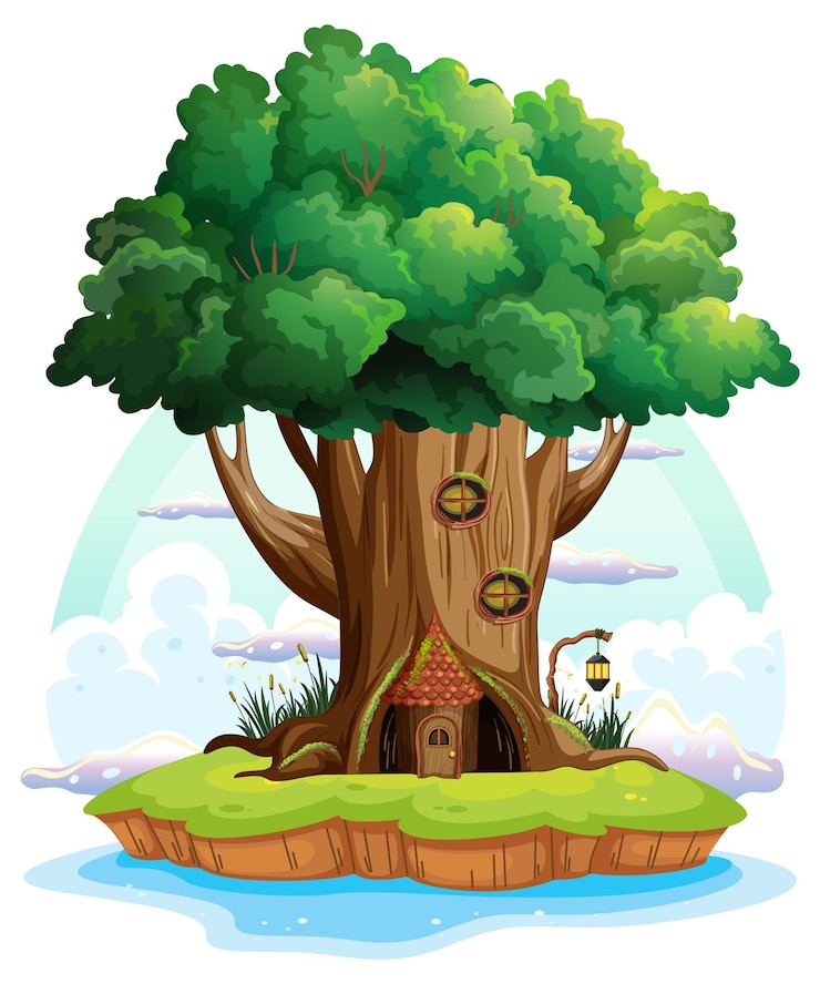Free Vector big tree isolated cartoon