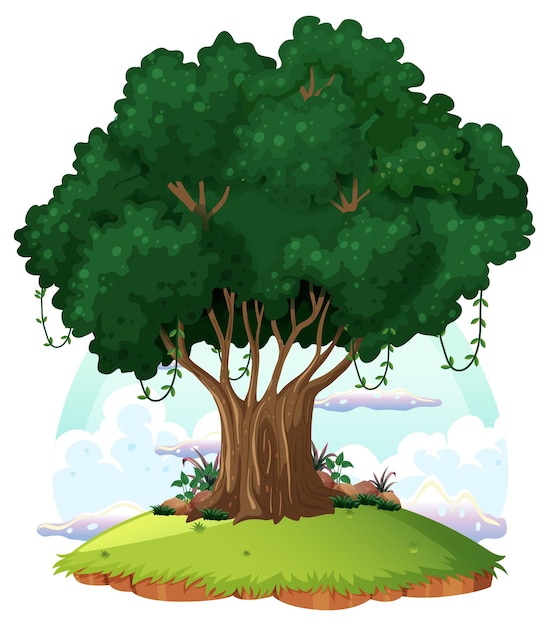 Big tree isolated cartoon