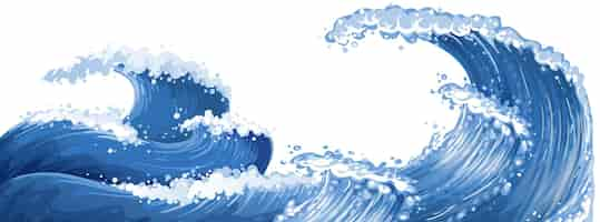 Free vector big waves in the ocean