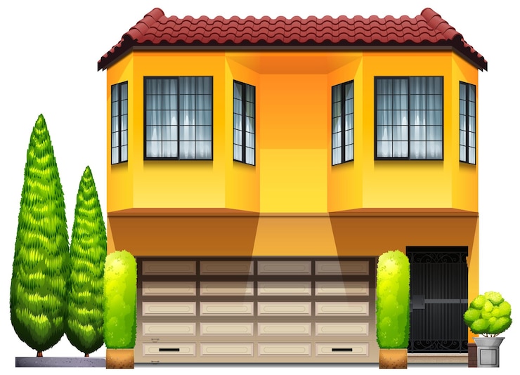 मुफ़्त वेक्टर a big yellow commercial property