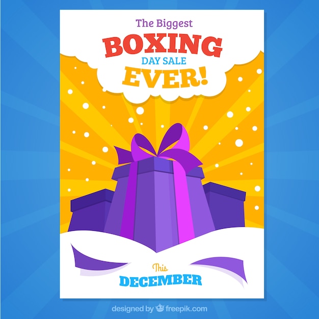 Free vector the biggest boxing day sale ever, poster