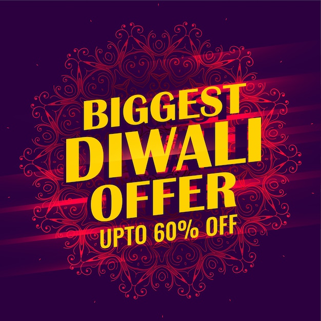 Il più grande disegno del modello di banner di vendita di diwali
