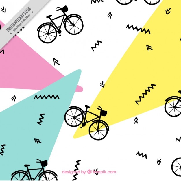 Free vector bike pattern in memphis style