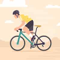 Vettore gratuito illustrazione di sport da corsa in bicicletta