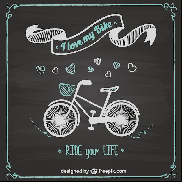 Bike ride chalkboard design