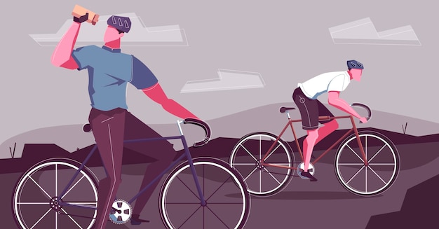Бесплатное векторное изображение Иллюстрация езды на велосипеде