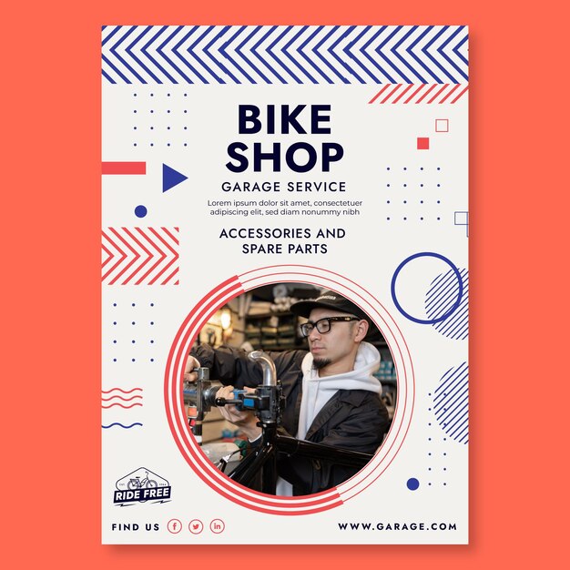 Bike shop poster template