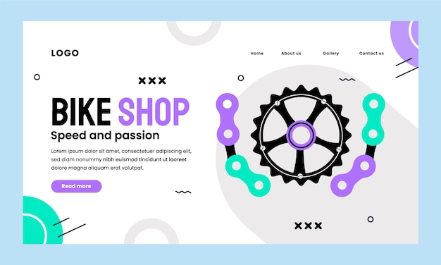 Бесплатное векторное изображение Дизайн шаблона магазина велосипедов