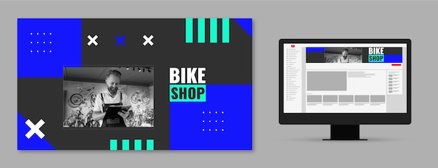 Vettore gratuito progettazione del modello del negozio di biciclette