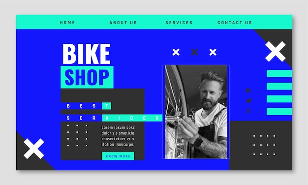 Free vector bike shop template design