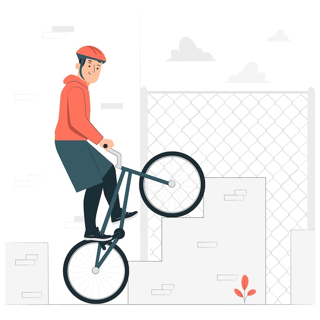 Free vector bike trial concept illustration