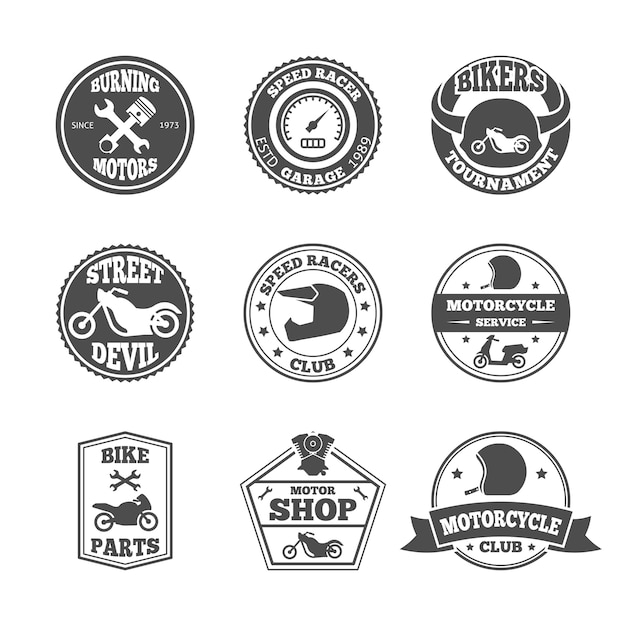 Download Free Set Of Vintage Motorcycle Elements On White Background Element Use our free logo maker to create a logo and build your brand. Put your logo on business cards, promotional products, or your website for brand visibility.