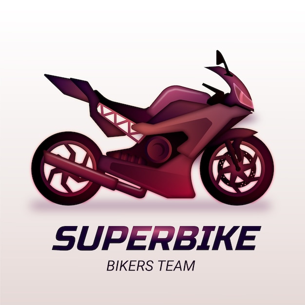 Vettore gratuito disegno del modello di logo del motociclista