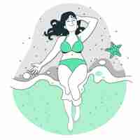 Free vector bikini concept illustration