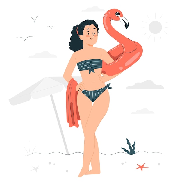 Free vector bikini concept illustration