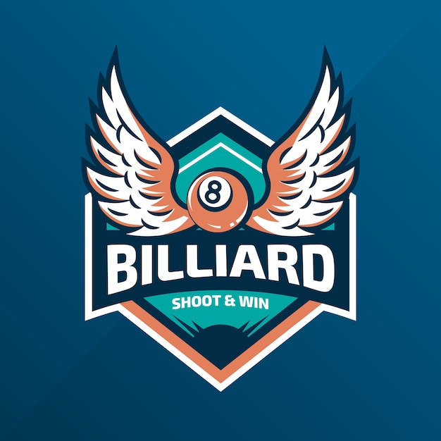 Vettore gratuito modello di progettazione del logo del biliardo