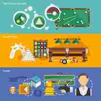 Free vector billiards banner set